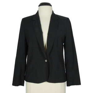 DANA POINT Suit Blazer Womens Black One Button Closure Lined Padded